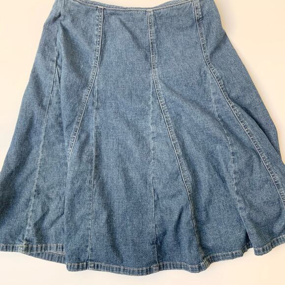 Relativity High Waisted Cotton Midi Denim Skirt 8P - Picture 6 of 8